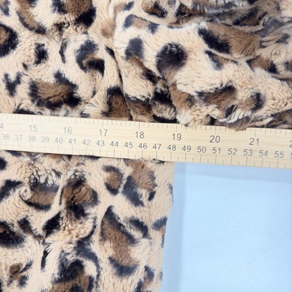 Calvin Klein Leopard Faux Fur Jacket Brown Black Animal Print Women’s Size M - Picture 7 of 10
